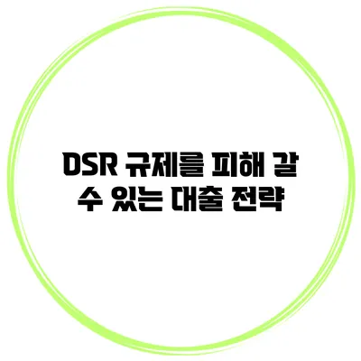 DSR 규제를 피해 갈 수 있는 대출 전략