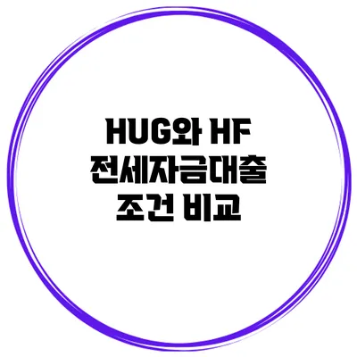 HUG와 HF 전세자금대출 조건 비교