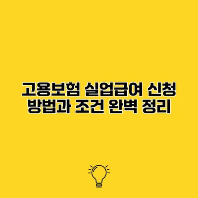 고용보험 실업급여 신청 방법과 조건 완벽 정리