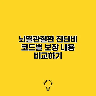 뇌혈관질환 진단비 코드별 보장 내용 비교하기