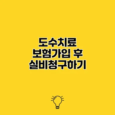도수치료 보험가입 후 실비청구하기