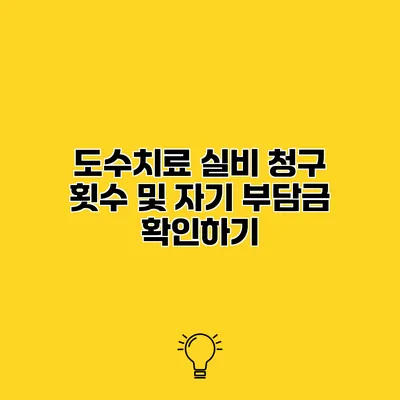 도수치료 실비 청구 횟수 및 자기 부담금 확인하기