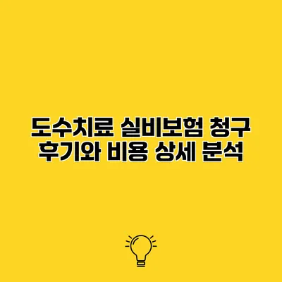 도수치료 실비보험 청구 후기와 비용 상세 분석
