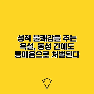 성적 불쾌감을 주는 욕설, 동성 간에도 통매음으로 처벌된다