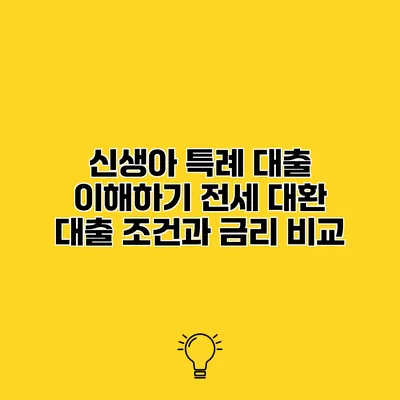 신생아 특례 대출 이해하기 전세 대환 대출 조건과 금리 비교