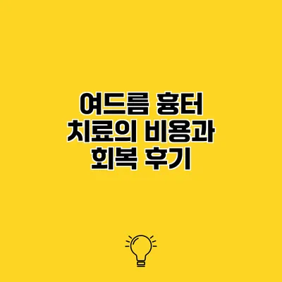 여드름 흉터 치료의 비용과 회복 후기