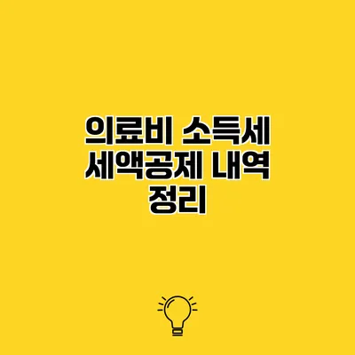 의료비 소득세 세액공제 내역 정리