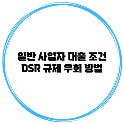 일반 사업자 대출 조건 DSR 규제 우회 방법