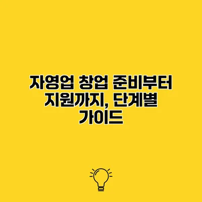 자영업 창업 준비부터 지원까지, 단계별 가이드
