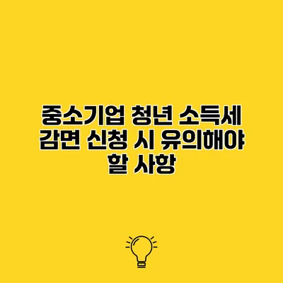 중소기업 청년 소득세 감면 신청 시 유의해야 할 사항