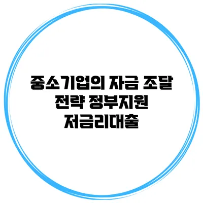 중소기업의 자금 조달 전략 정부지원 저금리대출