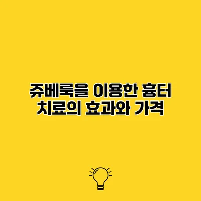 쥬베룩을 이용한 흉터 치료의 효과와 가격