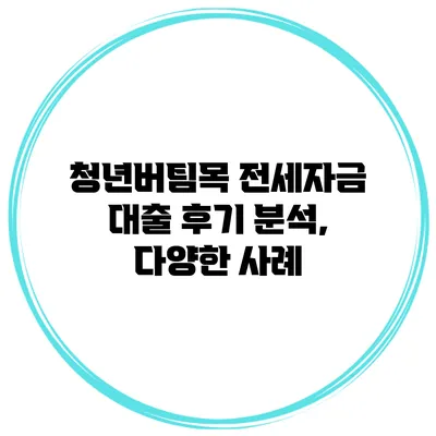 청년버팀목 전세자금 대출 후기 분석, 다양한 사례