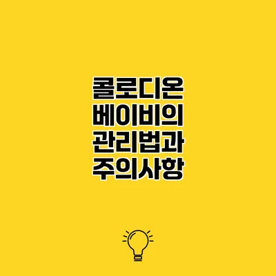 콜로디온 베이비의 관리법과 주의사항