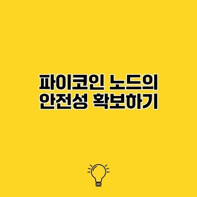 파이코인 노드의 안전성 확보하기