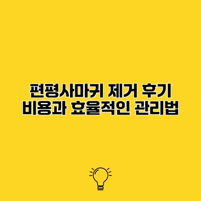 편평사마귀 제거 후기 비용과 효율적인 관리법