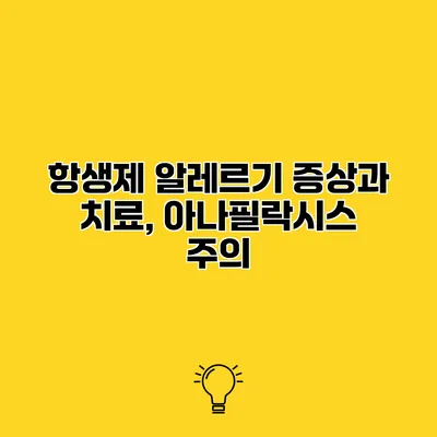 항생제 알레르기 증상과 치료, 아나필락시스 주의