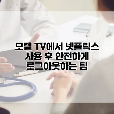 모텔 TV에서 넷플릭스 사용 후 안전하게 로그아웃하는 팁