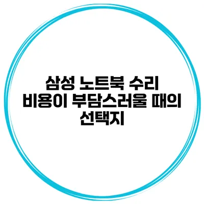 삼성 노트북 수리 비용이 부담스러울 때의 선택지
