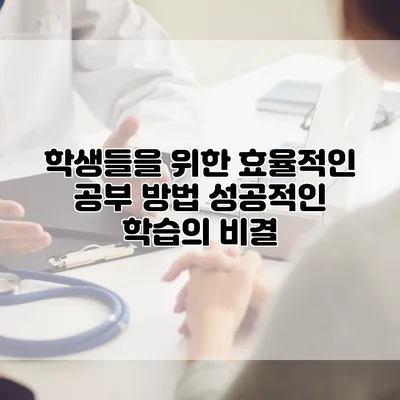 학생들을 위한 효율적인 공부 방법: 성공적인 학습의 비결