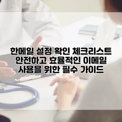 한메일 설정 확인 체크리스트: 안전하고 효율적인 이메일 사용을 위한 필수 가이드